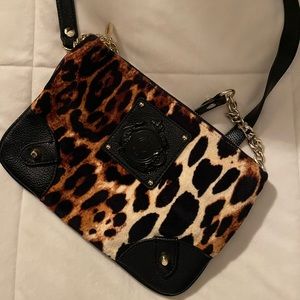 🤍JUICY COUTURE🤍 Y2K Leopard Velour Clutch Bag Crossbody